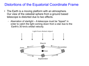 Distortions of the Equatorial Coordinate Frame