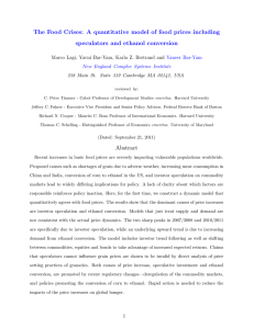 The Food Crises: A quantitative model of food prices including