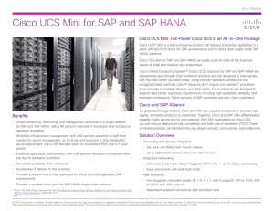 Cisco UCS Mini for SAP and SAP HANA At-a-Glance