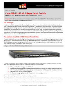 Cisco MDS 9148 Multilayer Fabric Switch  The Challenges ESG Lab Review