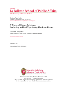 La Follette School of Public Affairs A Theory of Culture-Switching: Robert M.