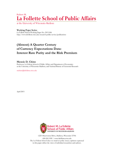 La Follette School of Public Affairs Robert M. Working Paper Series