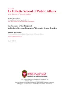 La Follette School of Public Affairs An Analysis of the Proposal