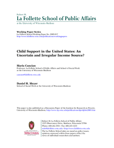 La Follette School of Public Affairs  Uncertain and Irregular Income Source?