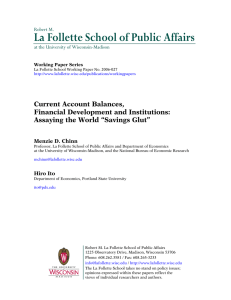 La Follette School of Public Affairs  Current Account Balances,