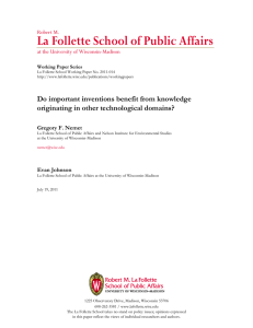 La Follette School of Public Affairs Robert M. Working Paper Series