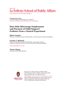La Follette School of Public Affairs  Does Debt Discourage Employment