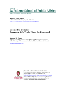 La Follette School of Public Affairs  Doomed to Deficits?