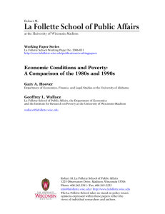 La Follette School of Public Affairs  Economic Conditions and Poverty: