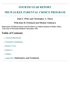 FOURTH-YEAR REPORT MILWAUKEE PARENTAL CHOICE PROGRAM