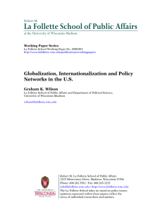 La Follette School of Public Affairs  Globalization, Internationalization and Policy