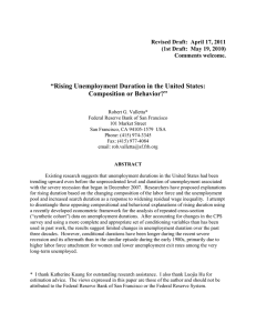“Rising Unemployment Duration in the United States: Composition or Behavior?”