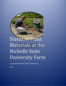 Status of Plant Materials at the Nicholls State University Farm