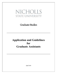 Application and Guidelines for Graduate Assistants