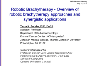 Robotic Brachytherapy - Overview of robotic brachytherapy approaches and synergistic applications