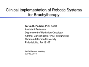 Clinical Implementation of Robotic Systems for Brachytherapy