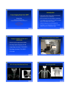 Introduction X-ray Imaging Dose from IGRT