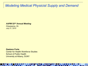 Modeling Medical Physicist Supply and Demand AAPM 52 Annual Meeting Gaetano Forte