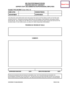 MID-YEAR PERFORMANCE REVIEW WESTERN KENTUCKY UNIVERSITY SUPPORT STAFF AND ADMINISTRATIVE/PROFESSIONAL EMPLOYEES Reset Form