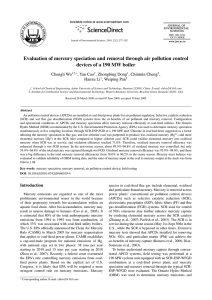 Evaluation of mercury speciation and removal through air pollution control