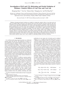 Investigation of H O and CO Reforming and Partial Oxidation of