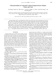 Characterization of Activated Carbon Prepared from Chicken Waste and Coal Yan Zhang,