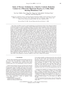 Study of Mercury Oxidation by a Selective Catalytic Reduction