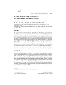 PE/ORG-MMT NANOCOMPOSITES Non-isothermal crystallization kinetics W. Xu , H. Zhai