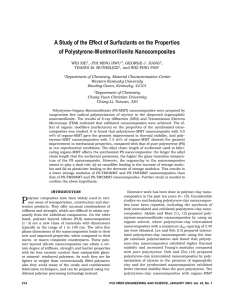 A Study of the Effect of Surfactants on the Properties