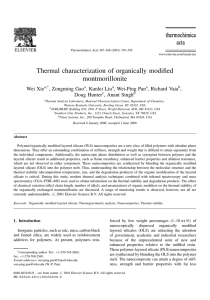 Thermal characterization of organically modi®ed montmorillonite Wei Xie , Zongming Gao
