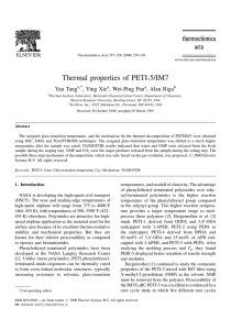 Thermal properties of PETI-5/IM7 Yan Tang , Ying Xie , Wei-Ping Pan