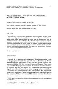 INFLUENCE  OF  METAL  IONS  ON ... OF  PYROLYSIS  OF  WOOD