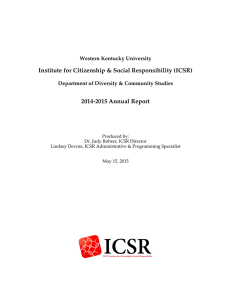 Institute for Citizenship &amp; Social Responsibility (ICSR)  2014-2015 Annual Report