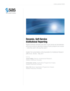 Dynamic, Self-Service Institutional Reporting