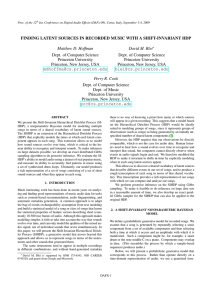 FINDING LATENT SOURCES IN RECORDED MUSIC WITH A SHIFT-INVARIANT HDP