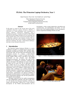 PLOrk: The Princeton Laptop Orchestra, Year 1