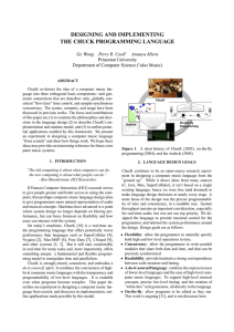 DESIGNING AND IMPLEMENTING THE CHUCK PROGRAMMING LANGUAGE Ge Wang Perry R. Cook