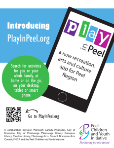 PlayInPeel.org Introducing a new r ecreation,