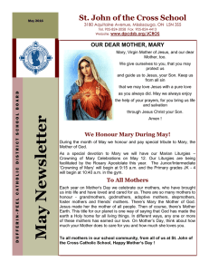 St. John of the Cross School OUR DEAR MOTHER, MARY