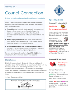 Council Connection February 2016 Upcoming Events
