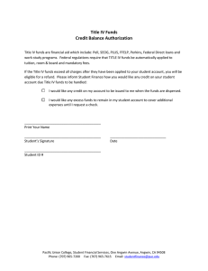 Title IV Funds Credit Balance Authorization