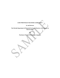 LOSS PORTFOLIO TRANSFER AGREEMENT by and between