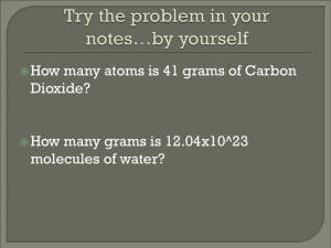 How many atoms is 41 grams of Carbon Dioxide? molecules of water?