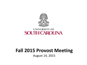 Fall 2015 Provost Meeting August 14, 2015