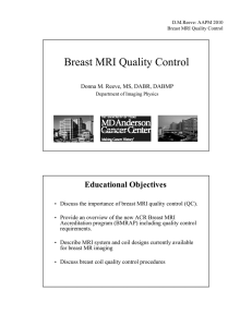 Breast MRI Quality Control Educational Objectives