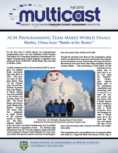 ACM Programming Team Makes World Finals Fall 2010