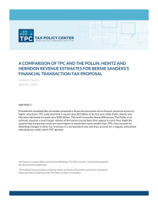 A COMPARISON OF TPC AND THE POLLIN, HEINTZ AND