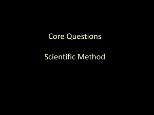 Core Questions Scientific Method Core questions for 10 grade biology