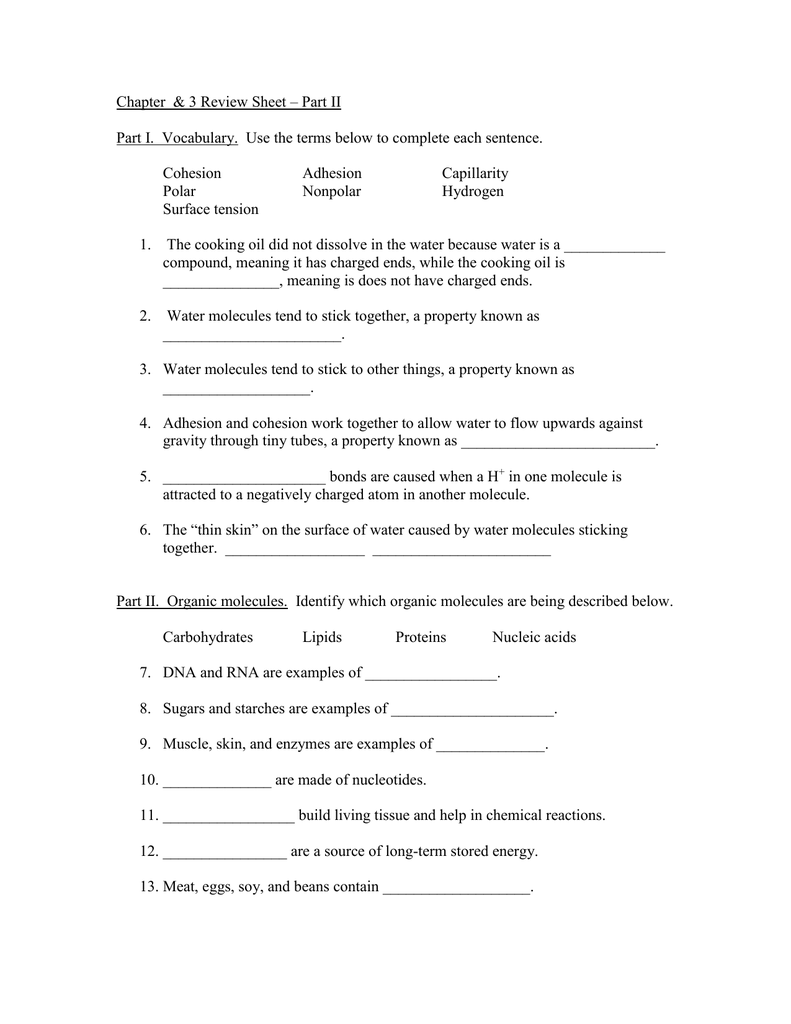 Chapter &amp; 21 Review Sheet – Part II Inside Bill Nye Chemical Reactions Worksheet