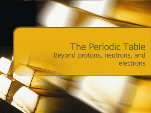 The Periodic Table Beyond protons, neutrons, and electrons